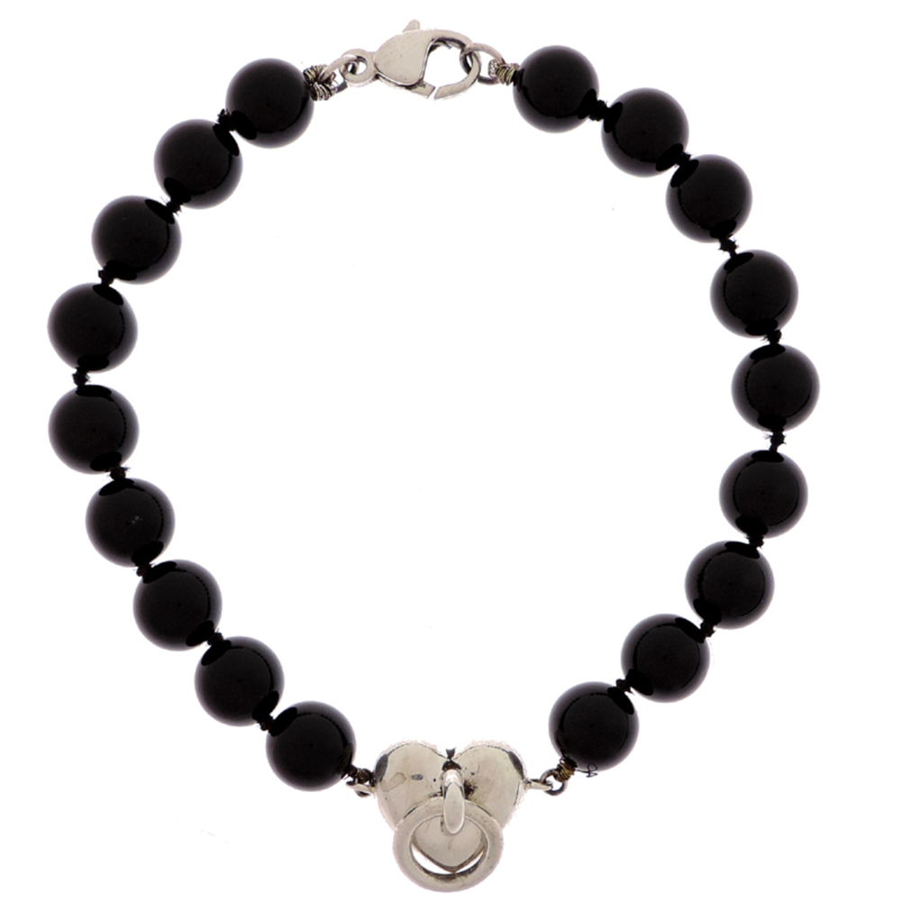 TIFFANY Black Heart Charm Bracelet